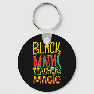 Funny Afro American Math Teacher Magic Black Histo Key Ring