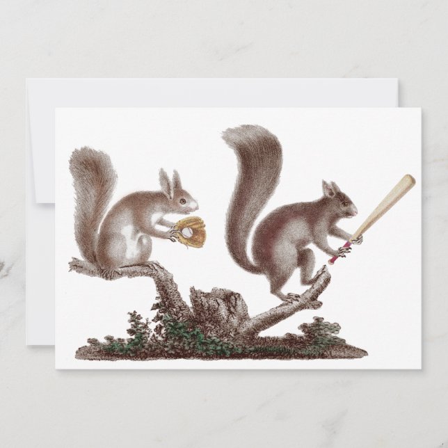 Funny After Game BBQ Rally Squirrels Invitations (Front)