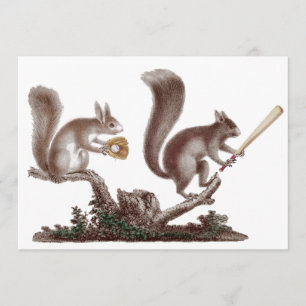 Funny After Game BBQ Rally Squirrels Invitations