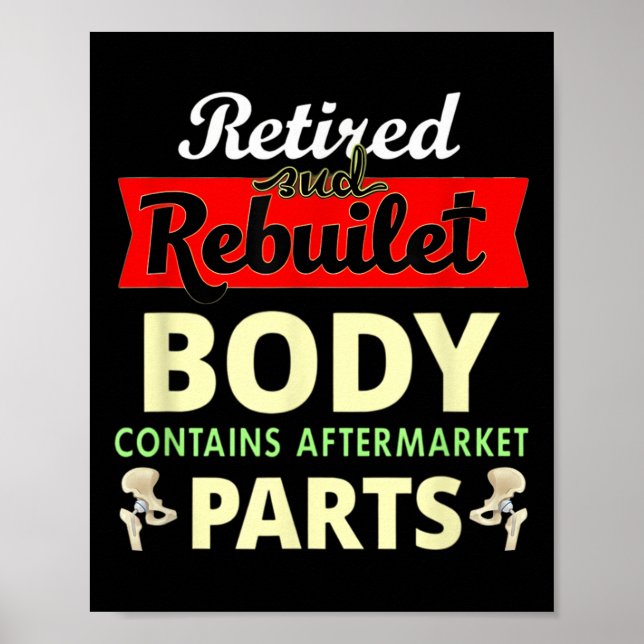 Funny After Hip Surgery Recovery Bionic Hip Replac Poster (Front)