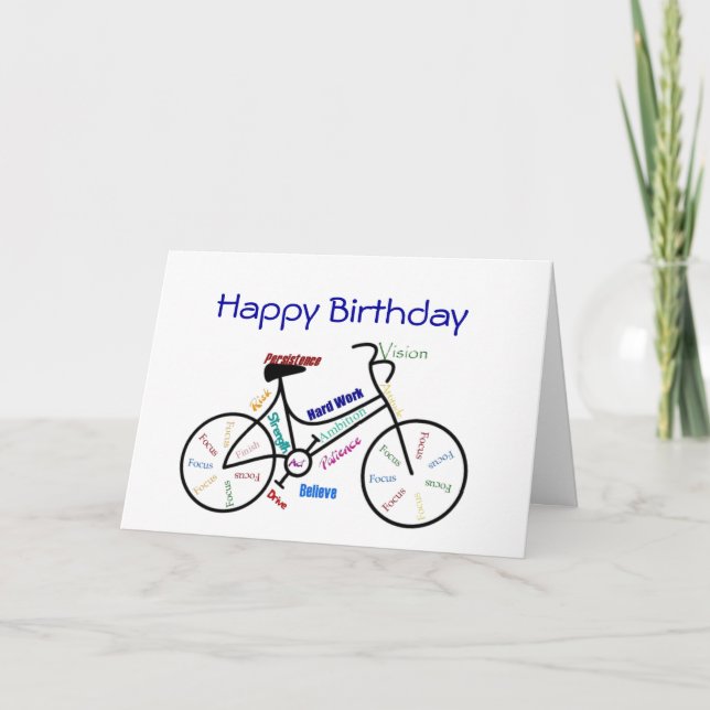 Funny Age Birthday Bike, Cycling, Sport, Hobby Card (Front)