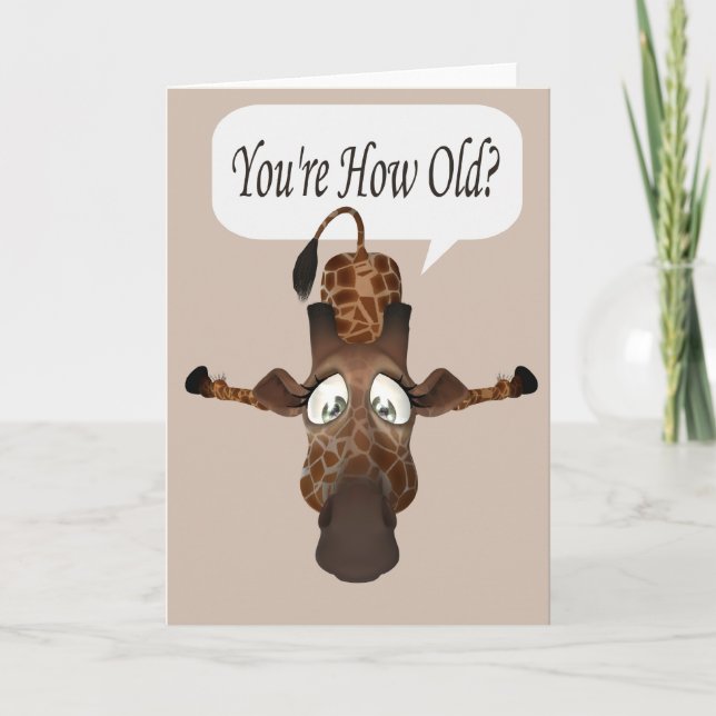 Funny Age Giraffe Birthday Card (Front)
