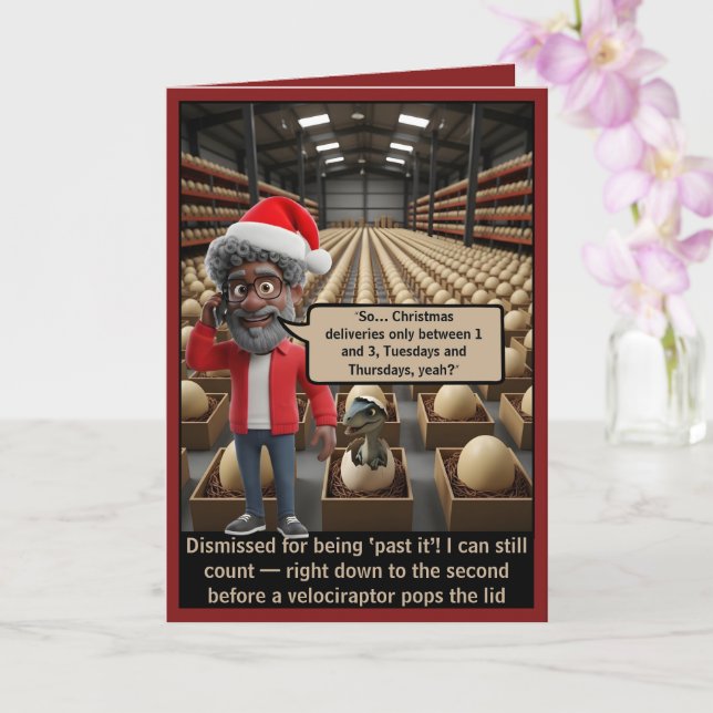 Funny Ageing Humour Christmas Card (Orchid)