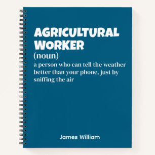Funny Agricultural Worker Gift Notebook