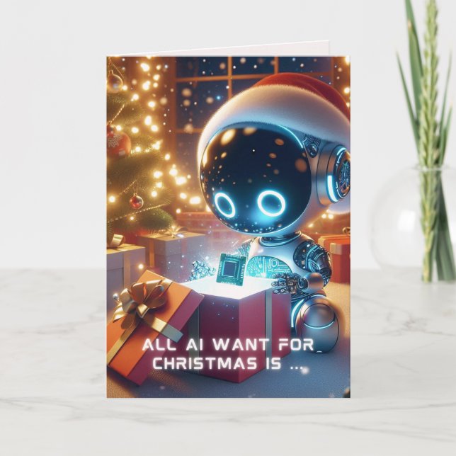 Funny Ai Christmas Chatbot Gift Corporate Business Holiday Card (Front)