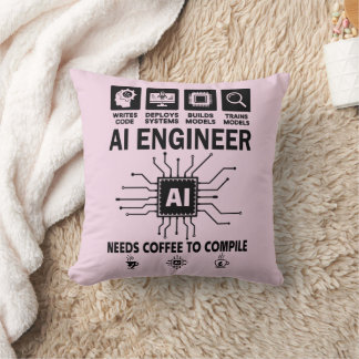 Funny AI Engineer Coding Programmer Developer Tech Cushion