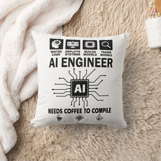 Funny AI Engineer Coding Programmer Developer Tech Cushion (Blanket)