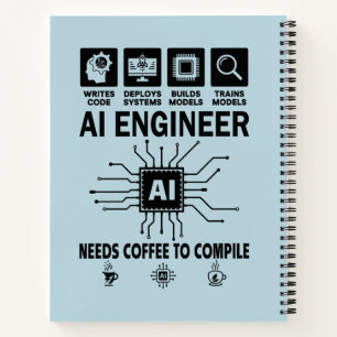 Funny AI Engineer Coding Programmer Developer Tech Notebook