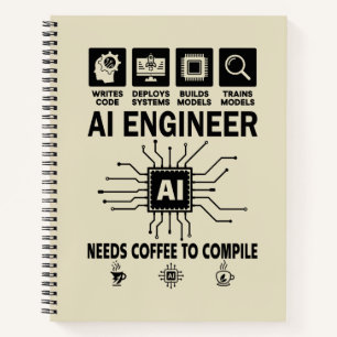 Funny AI Engineer Coding Programmer Developer Tech Notebook
