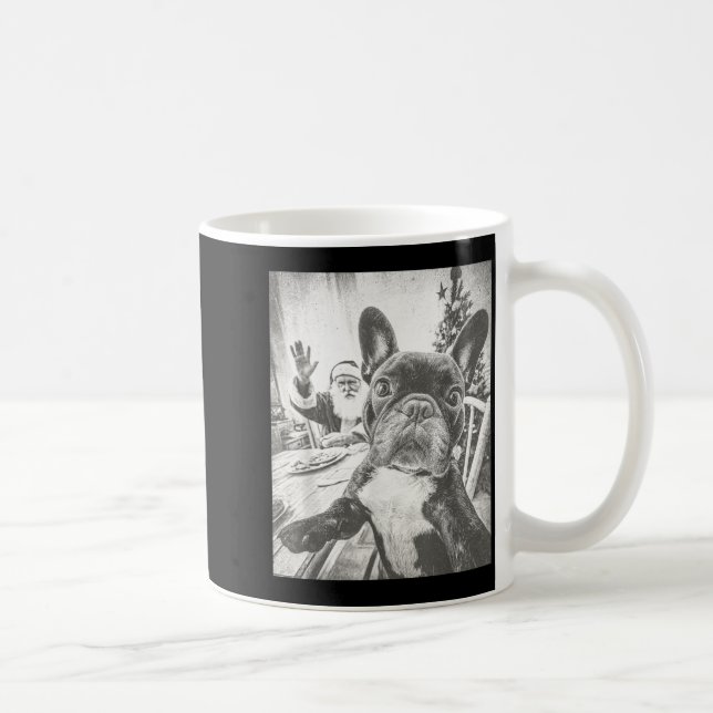 Funny Ai French Bulldog Selfie With Santa Claus Ch Coffee Mug (Right)
