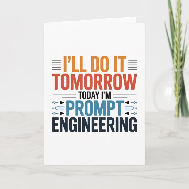 Funny AI Prompt Engineering Geek Quote Card (Front)