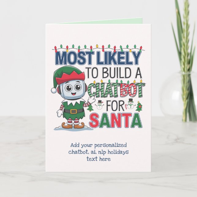 Funny Ai Santa Chatbot Greeting Card Corporate (Front)