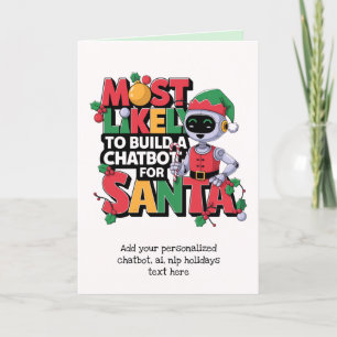 Funny Ai Santa Chatbot Greeting Card Corporate