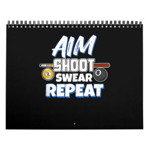 Funny Aim Pool Player Gift Billiard Balls Calendar