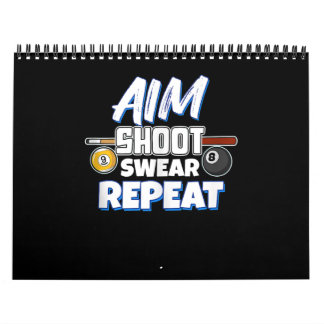 Funny Aim Pool Player Gift Billiard Balls Calendar