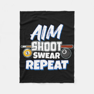 Funny Aim Pool Player Gift Billiard  Fleece Blanket