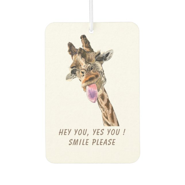 Funny Air Fresheners with Playful Giraffe - Smile (Front)