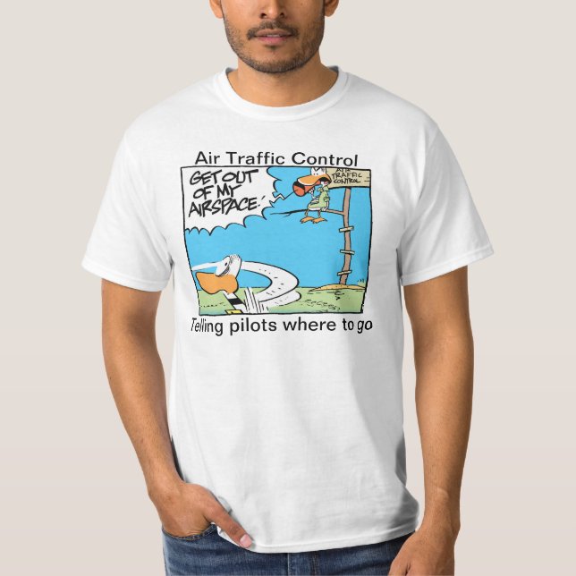 Funny Air Traffic Control Airspace Cartoon Shirt (Front)