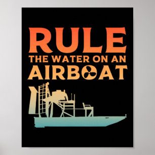 Funny Airboat Art For Men Women Boat Captain Boati Poster