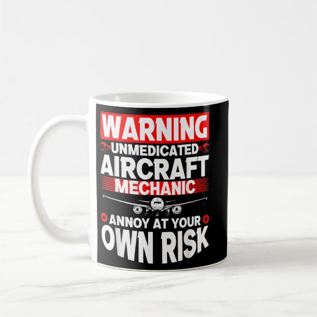 Funny Aircraft Mechanic Aeroplane Mechanic 1 Coffee Mug (Left)