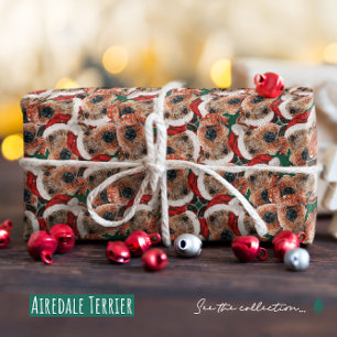 Funny Airedale Terrier Christmas Pattern Wrapping Paper