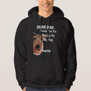 Funny Airedale terrier Dad Watercolor Canine Art  Hoodie