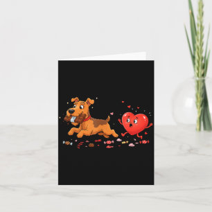Funny Airedale Terrier Heart Valentine Card