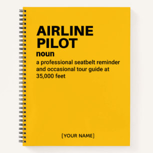 Funny Airline Pilot Definition for Aviation Notebook