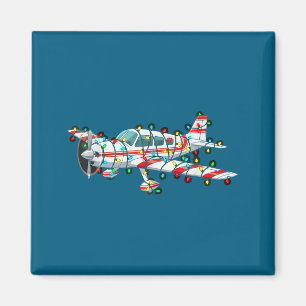 Funny Airplane Christmas Graphics Lights Lover  Magnet