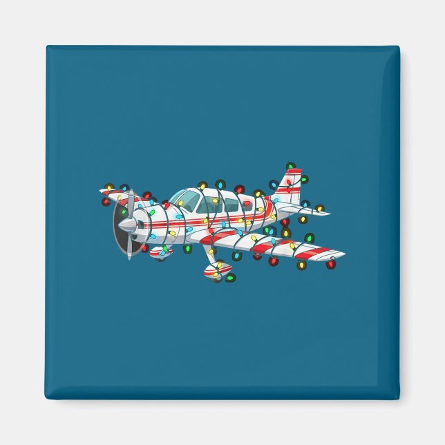 Funny Airplane Christmas Graphics Lights Lover  Magnet (Front)