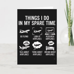 Funny Airplane Lover Spare Time Aviation Humor Card