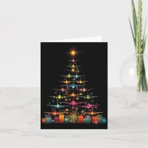 Funny Airplanes Christmas Tree Graphic Air Planes  Card