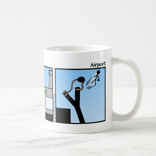 Funny Airport Stickman Mug - 020 (Right)