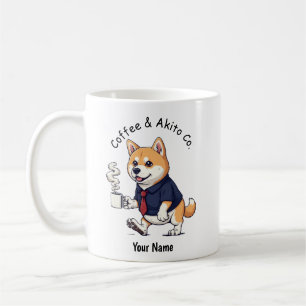 Funny Akita dog Business Suit Coffee Mug