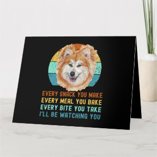 Funny Akita Inu or Kuma Inu Dog Every Snack you Ma Card