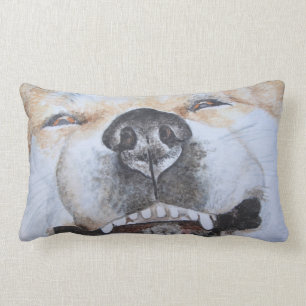 funny akita picture of smiling dog lumbar cushion