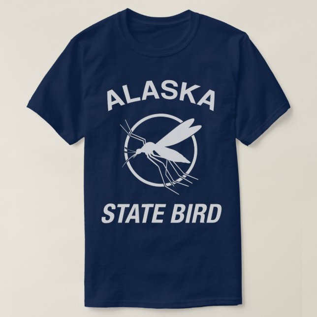 Funny Alaska State Bird Mosquito  T-Shirt (Design Front)