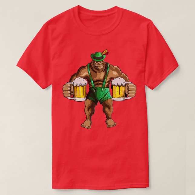 Funny Alcohol Beer Drinker Bigfoot Beer Fans T-Shirt (Design Front)