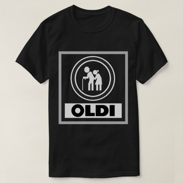 Funny Aldi Nord card black and white, birthday car T-Shirt (Design Front)