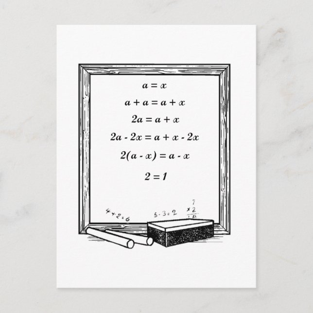 funny algebra joke postcard (Front)