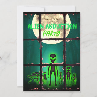 Funny Alien Abduction Party Invitation
