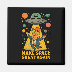 Funny Alien Abduction Trump Ufo Space Humour Tee Magnet