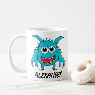 Funny Alien Blue Green Monster Cartoon Coffee Mug
