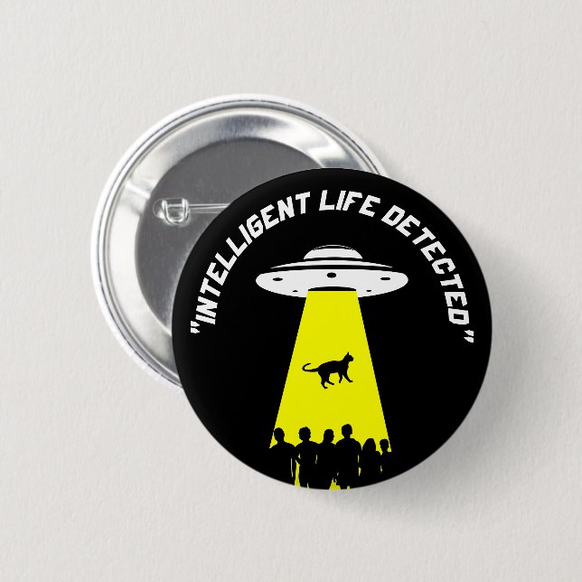 Funny Alien Cat Abduction 6 Cm Round Badge (Front & Back)
