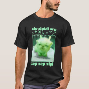 Funny Alien Cat Dank Meme Cringe Cat Woman Man Kid T-Shirt