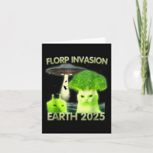 Funny Alien Cat Meme Florp Invasion Earth 2025 Wom Card