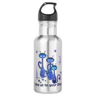 Funny Alien Cats – "Take Us To Your Litter" 532 Ml Water Bottle