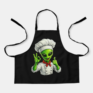 Funny Alien Chef Design Cute Space Cook With Chef Apron