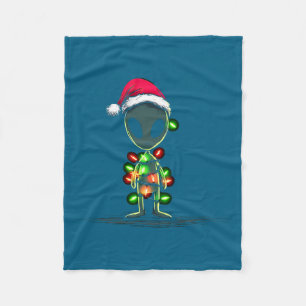 Funny Alien Christmas Graphics Lights Lover Extrat Fleece Blanket