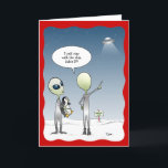 Funny Alien Christmas UFO Santa Rudolph Holiday Card<br><div class="desc">Funny alien Christmas cards that you can personalise with your own quote bubbles! This comic artwork designed by Raphaela Wilson depicts a couple of little green aliens in silver space outfits returning from a penguin gathering mission in the North Pole snow. The quote caption reads: "Didn't I tell you to...</div>